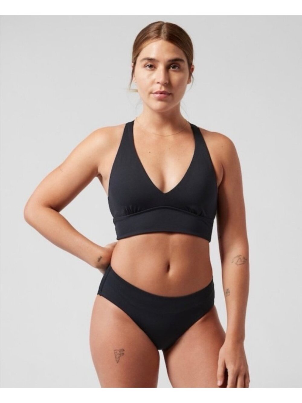 NWT Athleta Plunge Bikini Top A-C, Small, Black